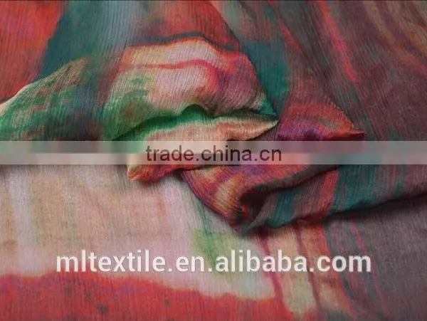 Woven Silk Chiffon Fabrics 100% Natural Printed Silk Chiffon Fabric photo-3