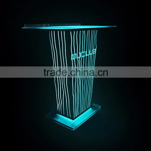 Clear Acrylic Podium Night Bar Table With LED Light, Night Bar DJ Facade photo-4