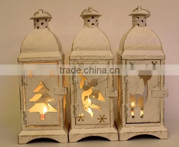 Old Hollow Iron Lantern Foreign Trade Metal Candle Holder J070 photo-6