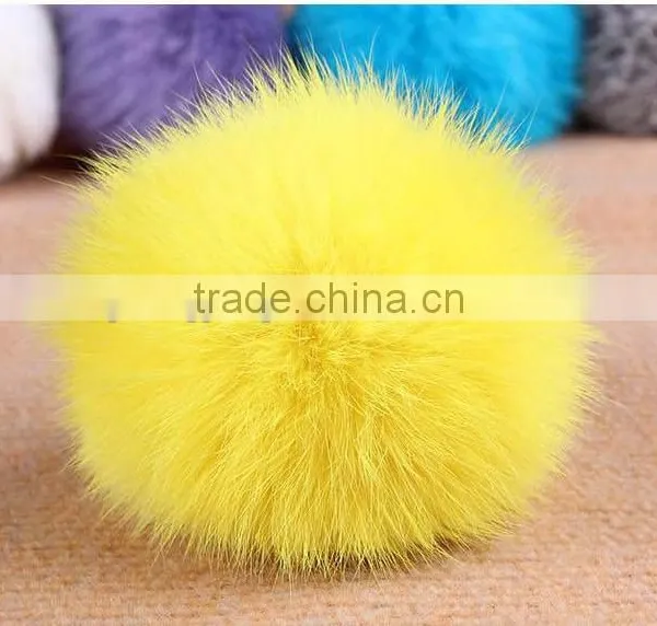 Hot Selling Wholesale Colorful POM Poms Real Rabbit Fur Ball photo-2