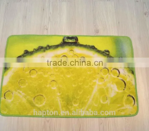 50*80cm Loop Pile Printing Carpet With Anti-slip Backing Latex/tpr Lemon Design Nylon Printing Mat photo-2