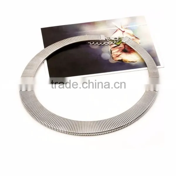 Wholesale Big Gold Stainless Steel Choker Chocker Necklace Jewelry photo-5