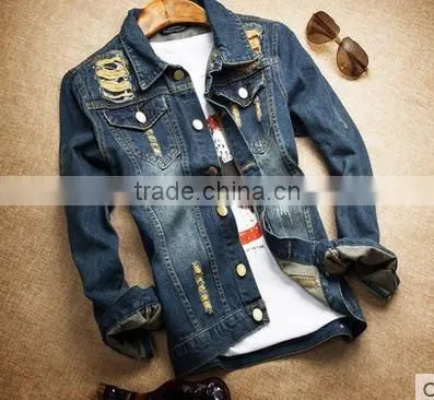 Casual Jeans Jacket Metrosexual Jacket Jeans Jacket Mens Thin Slim Jacket photo-3