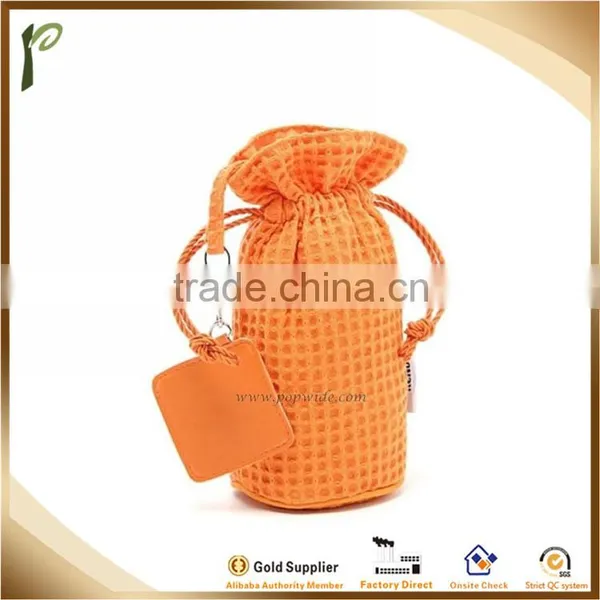 Popwide Promotional Waffle Cotton Drawstring Cosmetic Travel Bag photo-2