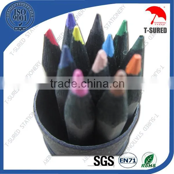 3.5 Inches 12PCS Black Wood Color Pencils With Sharpener photo-2