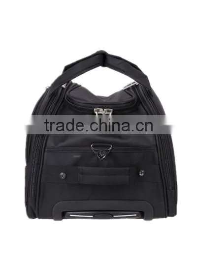 Fashion Black Polyester Rolling Duffel Bag With Trolley Super Light photo-4