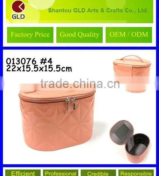 White Popular Oval Leather Jewelry Storage Box With Mirror photo-2