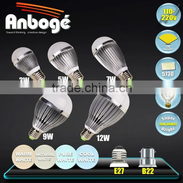 2015 Latest Design SMD Chips 3w 5w 7w E27 Led Bulb Light