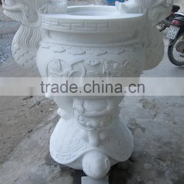 Hand Sculpture Carving Stone Marble Large Censer Thurible photo-4