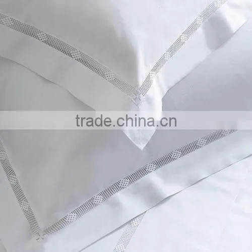Hemstitch and Hand Embroidered Cotton Bedding Set photo-3