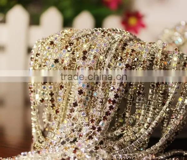 SS20 4.5mm Colorful Crystal Silver Plated Rhinestone Chain Hanging Crystal Wedding Decorations, Garments Decoration YSCHC1015 photo-3