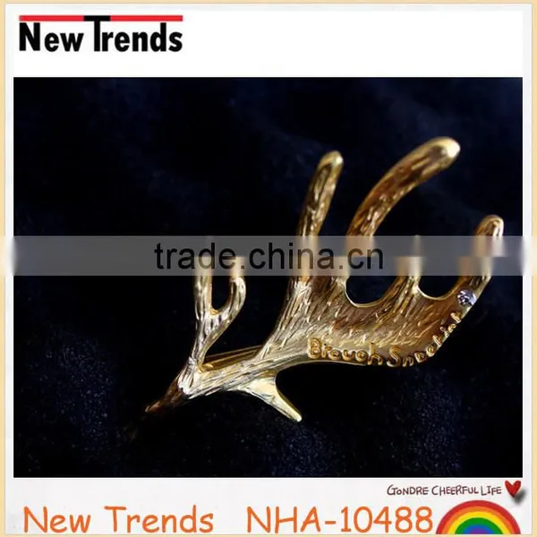 Wholesale Women Hair Accessories Jewelry Gold Plated Deer Antlers Hair Clips photo-5