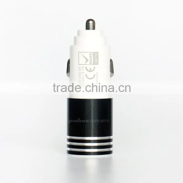 Slim Car Charger 3.1 Dual Usb Mobile Charger Headset Charger in Car 12/24V photo-4