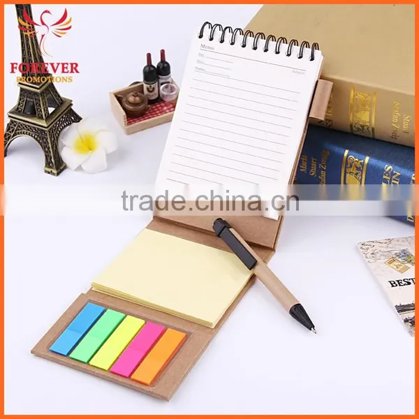 New Design Eco Paper Notebook 60 Sheets With Line 13.5*9.5cm Notebook With Sticky Note Ball Pen photo-4