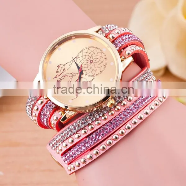 2016 New Product Vintage Fashion Watch,dream Catcher Leather Watch Bracelet With Stones Quality Choice photo-2