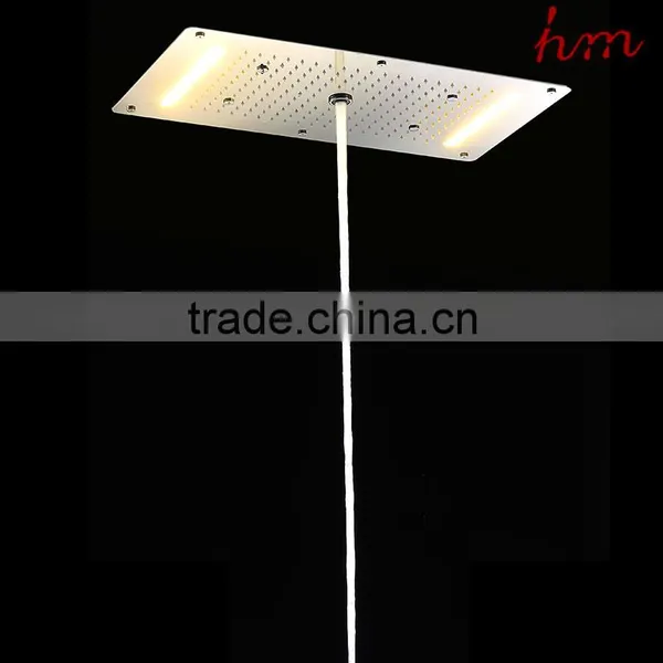 Hydro Power Led Shower Head 380*700mm Big Shower Faucet Stainless Steel Rainfall Waterfall Mist Bathroom Accessoy Embed Ceiling photo-4