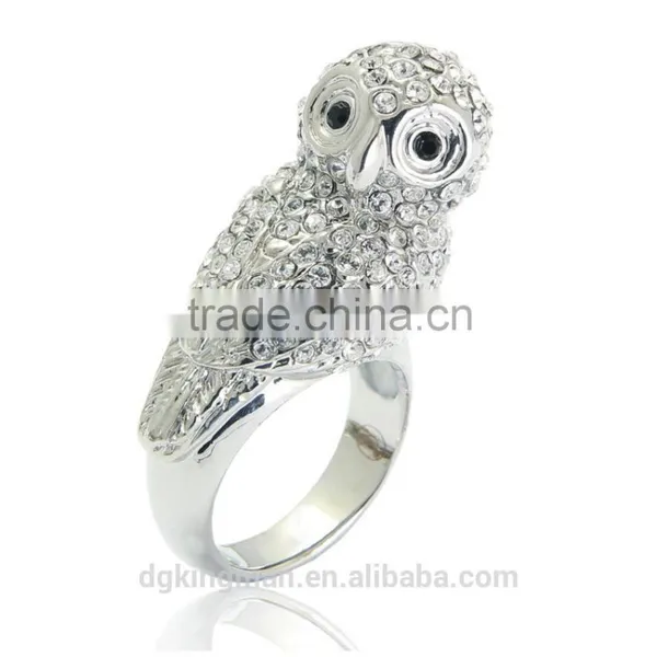 Lastest Animal Jewelry Design Kingman Crystal Pigeon Rings photo-4