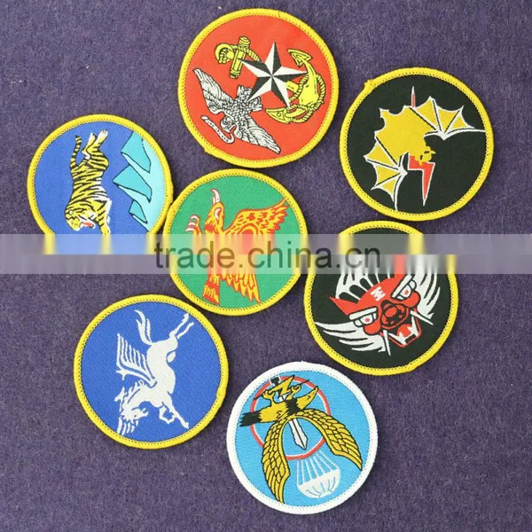 Factory Price Merrow Border Woven Badges With Backing