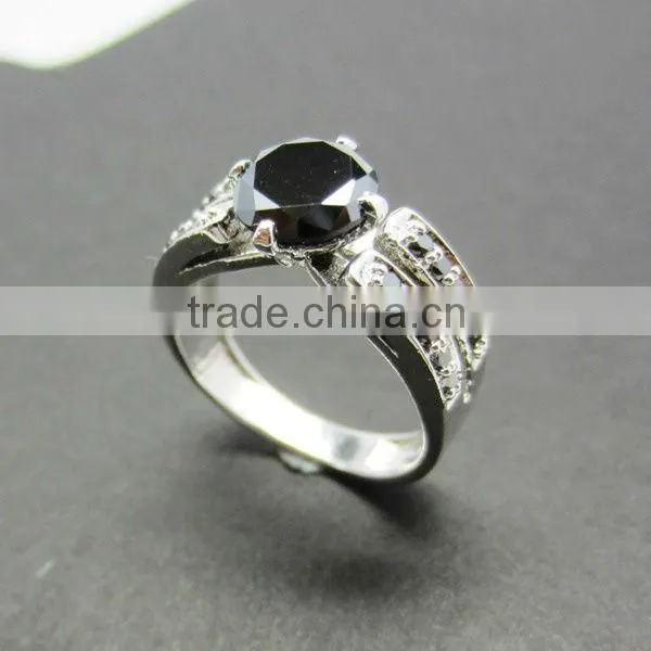 Black Moissanite 925 Sterling Silver Designer Ring photo-3