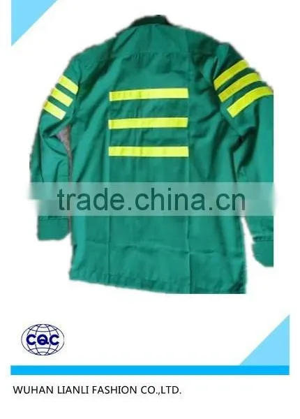 Hot Selling Cheap Breathable Green With Yellow Reflective Tapes Separated Workwear Coverall photo-2