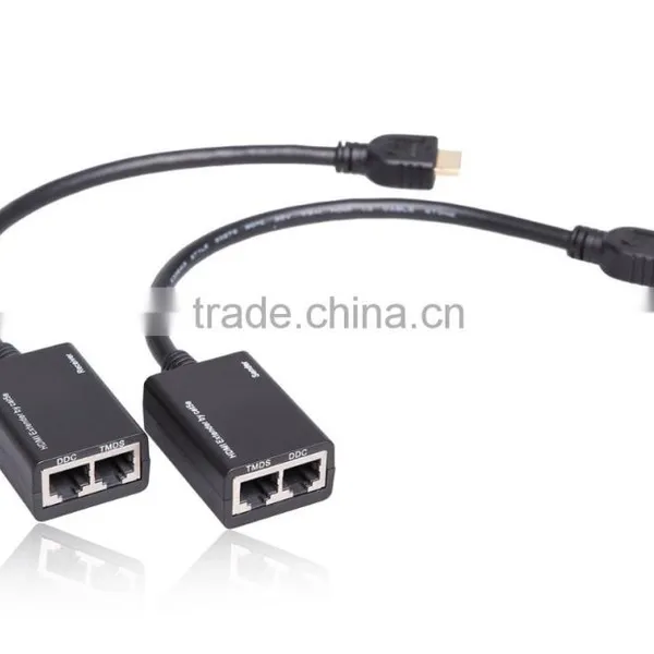 Cat 5e/6 HDMI Extender up to 30meters Mini Repeater Hdmi Extender With Hdmi Cable photo-2