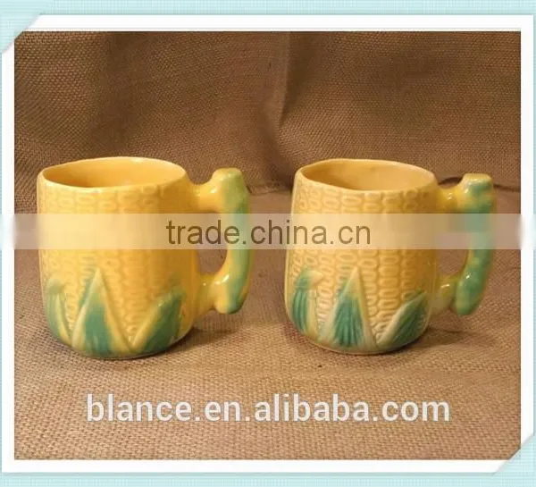 Funny Ceramic Corn Shaped Coffee Mug in 3d Design Cup photo-3