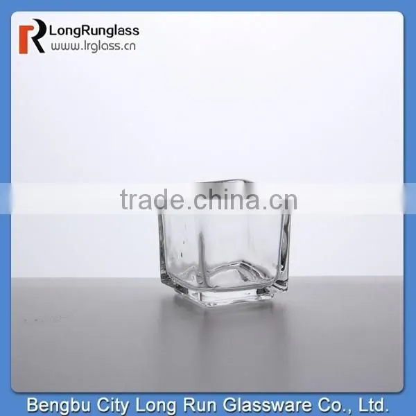 LongRun Square Crystal Glass Candle Holder With High Quanlity photo-3