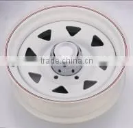 White Eight Spoke Triangle Trailer Wheels