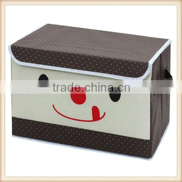 Cute Smile Face Non Woven Fabric Foldable Storage Box photo-2