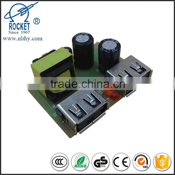 Chinese Hot Selling 5V1A 2 USB Port PCB Circuit Board OEM, Design and Manufacture for Power Adaptor photo-2