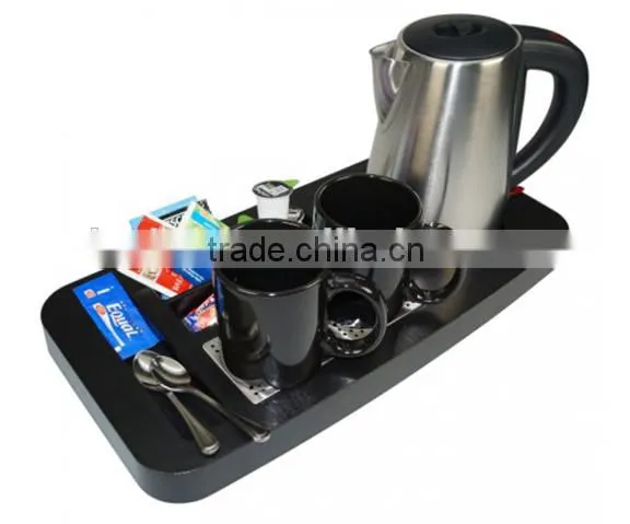 Hotel Stainless Steel Kettle Set With Melamine Trays