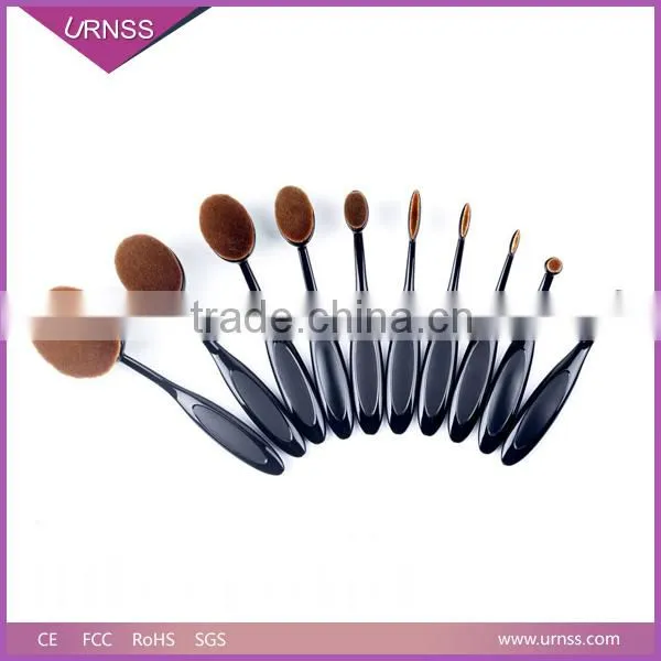 2016 Professional 10pcs Oval Toothbrush Makeup Brushes Set With Package photo-4