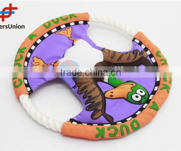 No.1 Yiwu Exporting Commission Agent Wanted Cartoon Flying Disc Shaped Canvas Pet Toy For Cat photo-2