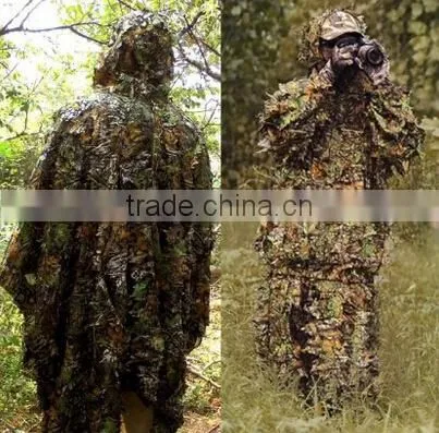3D Military Hunting Bird Watching Ghillie Sniper Suit Archery Suit Bionic Leafy Camouflage Set Clothes photo-2