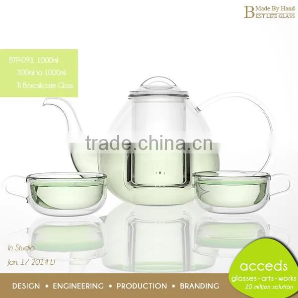 Unique Microwavable Newest Design Modern Pyrex Glass Gift Tea Pot photo-5