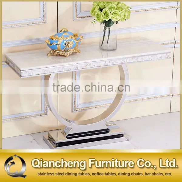 hotel furniture fancy marble top silver console table