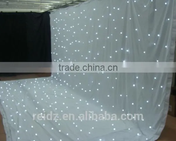 White Fireproof Velvet Cloth White Wedding Backdrop Led Star Curtain photo-6