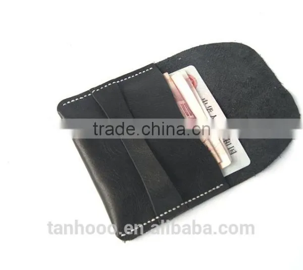 Customize Genuine Leather RFID Blocking Card Holder Cash Pocket Portable Wallet Retro Style photo-2