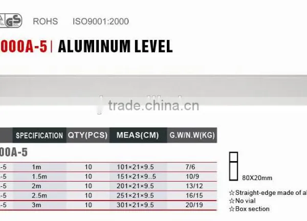 No Vial Level Construction Tools Aluminum Spirit Level photo-2