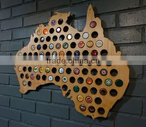 Hot Selling Beer Cap Maps Bottle Beer Soda Pop Wood Cap Organizer photo-5