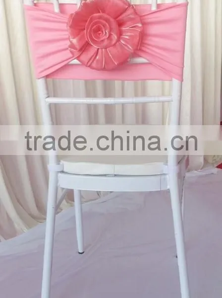 Free Shipping New Product: 100PCS 20cm*76cm Purple Spandex Band With Organza Big Flower For Chivari Chair Use photo-5
