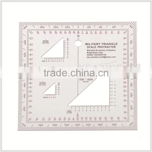 Kearing Durable Plastic Square Military Scale Protractor 1: 25000 & 1: 50000 # KMP-4 photo-2