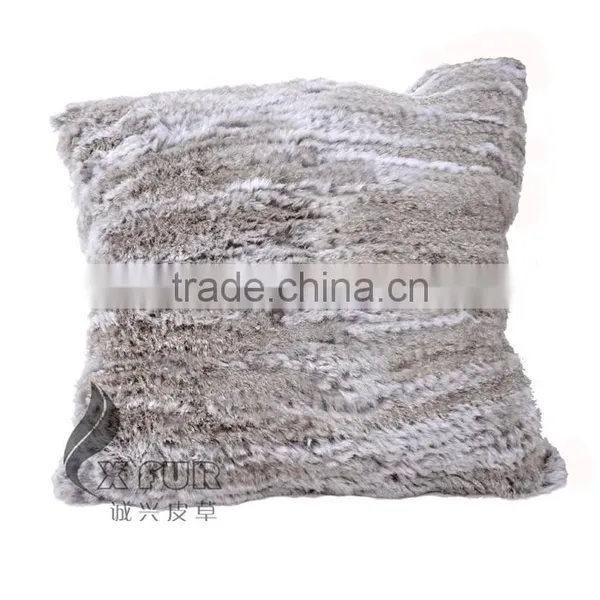 CX-D-79 Cushion Covers Real Rabbit Fur Decorative Pillow Drop Ship Paypal photo-2