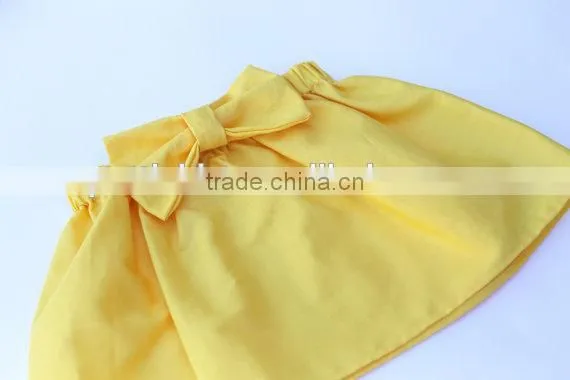 Wholesale Children's Boutique Clothing Yellow Bowknot Skirt Plus Size Dressy Skirts photo-2