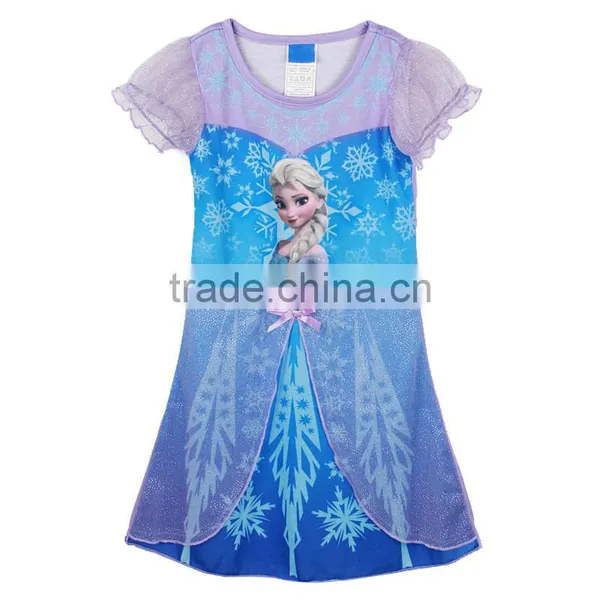 2014 New Fashion Girls Kids Baby Tutu Dress One Piece Tops Short Sleeve Skirts 1-9Y SV005259# photo-2