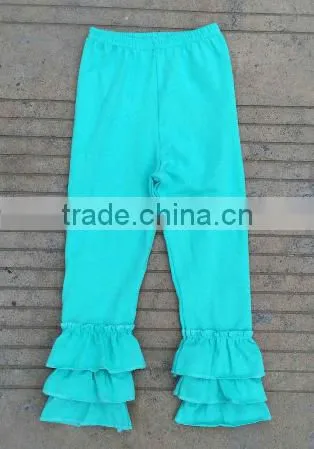 2015 Girls Ruffle Leggings Solid Colors Kids Cotton Pants Wholesale Girls Triple Ruffle Pants photo-6