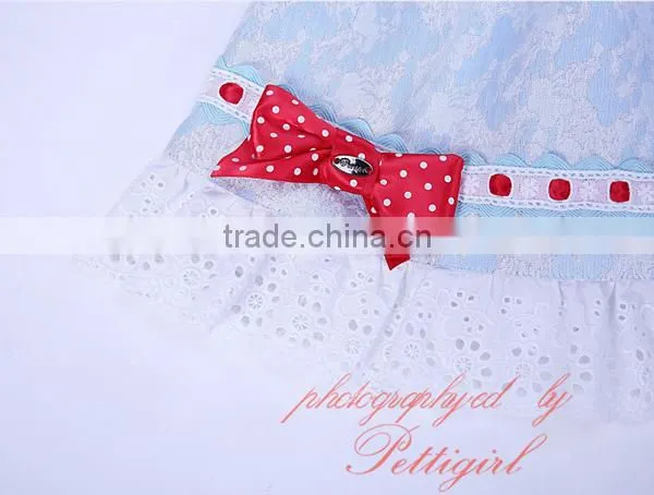2 Red Bows Girl Daily Wear Dress Kids Clothes photo-4