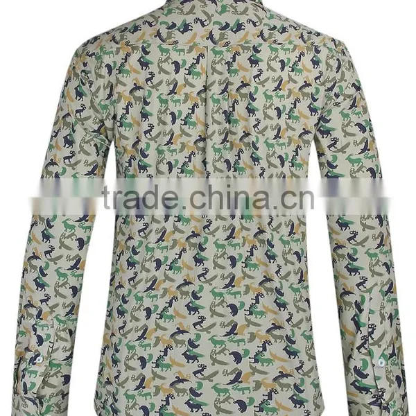 2017 Latest Camouflage Men's Long Sleeve Button-down Collar Slim Fit Shirt photo-4