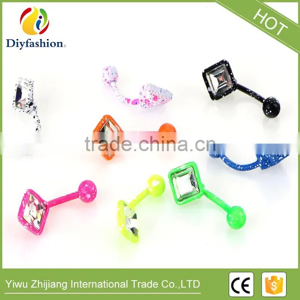 Fluorescence Surgical Trendy Stainless Steel Square Shape Belly Button Ring Sexy Body Piercing Jewelry photo-4