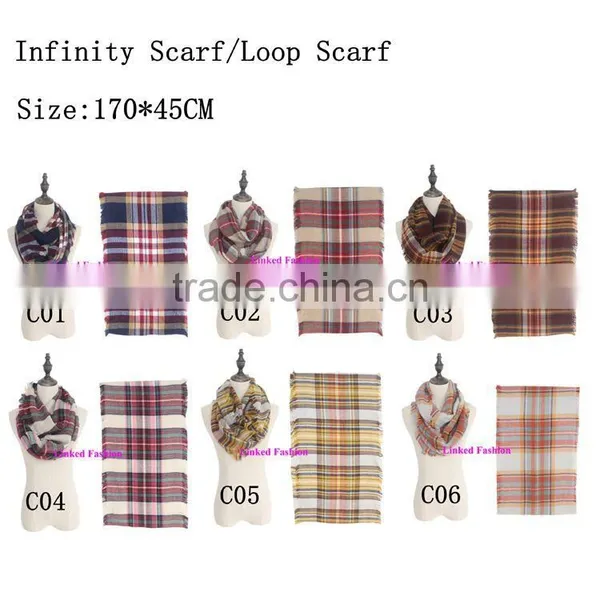 Hot Selling Plaid Women's Tartan Infinity Scarf photo-3
